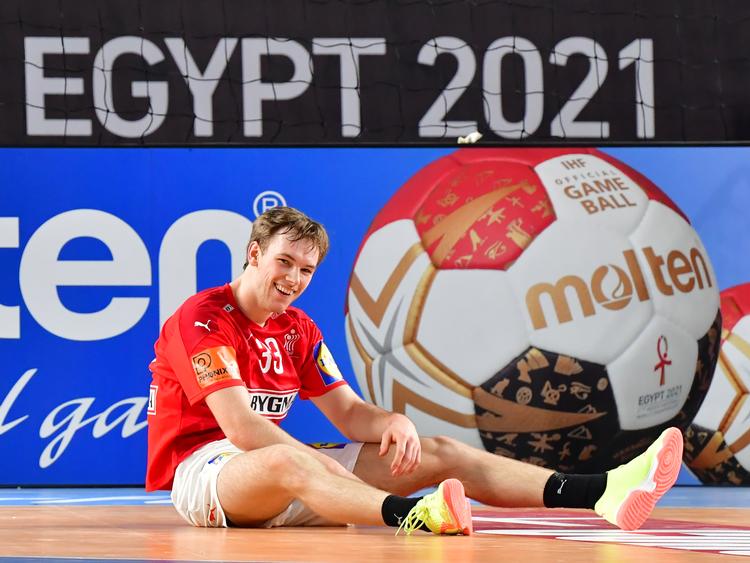 Mathias Gidsel var dagens mand i kampen mod Bahrain med 10 mål. Præstationen har givet selvtillid, siger hovedpersonen. Foto: 10030 Jonas Ekströmer/tt/Ritzau Scanpix