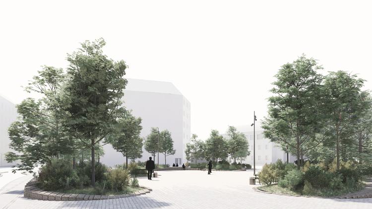 Basargrunden set fra Mimersgade. Foto: Effekt Arkitekter