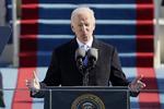 WASHINGTON, DC - JANUARY 20: President Joe Biden speaks during the the 59th inaugural ceremony on the West Front of the U.S. Capitol on January 20, 2021 in Washington, DC. During today's inauguration ceremony Joe Biden becomes the 46th president of the United States. Patrick Semansky-Pool/Getty Images/AFP == FOR NEWSPAPERS, INTERNET, TELCOS &amp; TELEVISION USE ONLY == Foto: Pool/Ritzau Scanpix