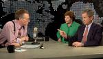 I september 2000 interviewede Larry King den senere præsident George W. Bush og dennes hustru Laura. Foto: Tannen Maury/Ritzau Scanpix