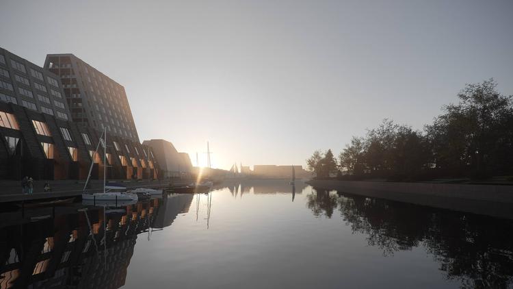 En havnepromenade, et havnebad og mulighed for at lægge til med egen båd skal trække gæster og liv til øen. Foto: Cobe