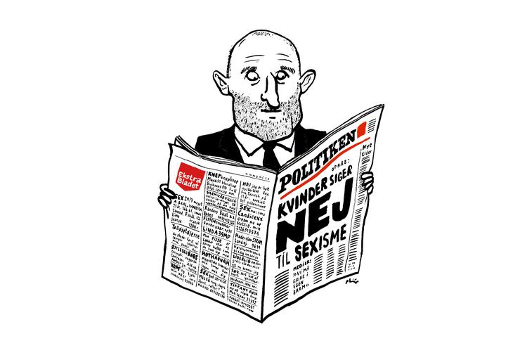 På trods af coronaen kan JP /Politikens adm. direktør, Stig Kirk Ørskov, se tilbage på et tilfredsstillende 2020.  Illustration:  Philip Ytournel