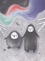 Sky og Skar sidder i deres gråhvide virkelighed og sorterer dimser, da en farvestrålende genstand pludselig dukker op i bogen 'Hvid'.  