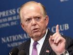 Lou Dobbs viderebragte påstande om valgsvindel, efter at Trump tabte præsidentvalget i november. Foto: Karen Bleier/Ritzau Scanpix