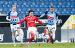 Wahid Faghir er bare 17 år, men den talentfulde angriber er godt på vej mod sit gennembrud i Superligaen. Søndag sikrede han Vejle en sejr på 1-0 over SønderjyskE. Foto: Claus Fisker/Ritzau Scanpix