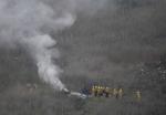 Helikopteren smadrede ind i bjergsiden i Calabasas, Californien 26. januar 2020. 7 personer mistede livet, herunder Kobe Bryant og hans datter, Gianna.  Foto: Gene Blevins/Ritzau Scanpix