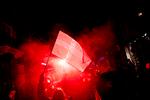 En gruppe, der kalder sig 'Men in Black' demonstrerede på Rådhuspladsen og  i gaderne i København. Det var angiveligt en protest-manifestation rettet mod regeringens corona restriktioner. Flere blev anholdt.  Foto: Anthon Unger