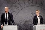 Tidligere pressemøde med statsminister Mette Frederiksen (S) i Spejlsalen angående corona. Til venstre sundheds- og ældreminister Magnus Heunicke (S). Foto: Valdemar Ren/POLFOTO