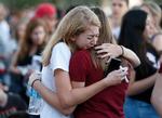 Skyderiet på Marjory Stoneman Douglas High School shooting i Parkland, Florida fandt sted 15. februar 2018. 17 personer blev dræbt.  Foto: Rhona Wise/Ritzau Scanpix