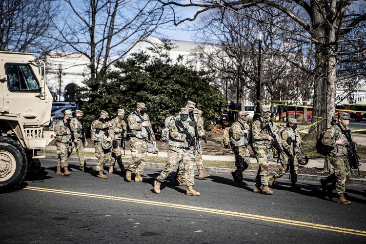 Her ses militæret ved Joe Bidens indsættelse som præsident i januar. Foto: Anthon Unger