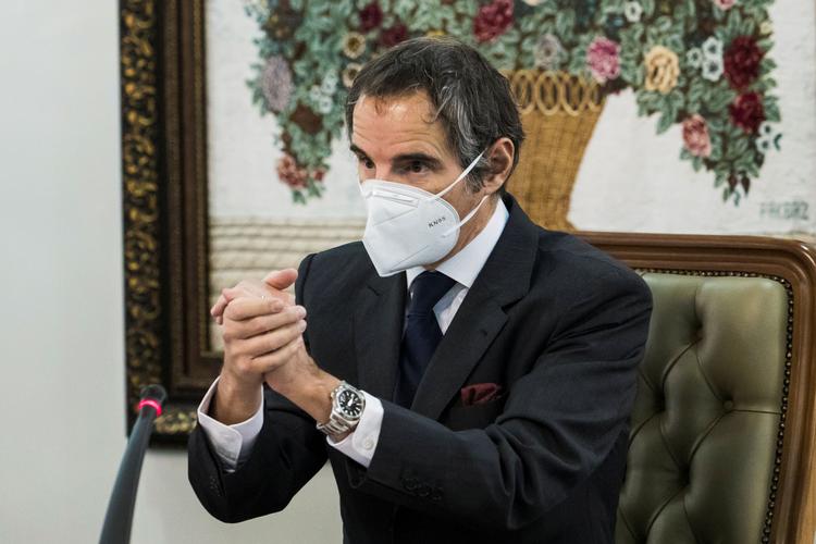 Chefen for FN’s Atomenergiagentur (IAEA), Rafael Grossi, taler om et »godt, fornuftigt resultat« af forhandlingerne. Foto: Wana News Agency/Ritzau Scanpix