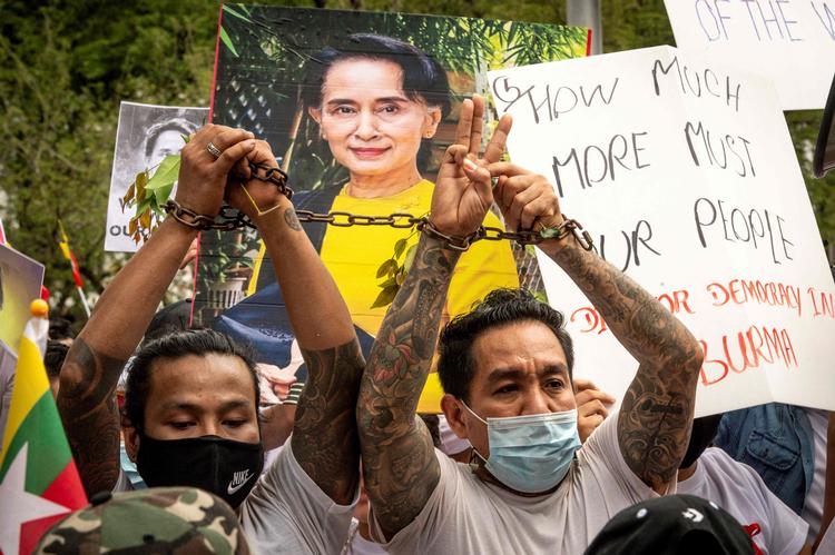 Tre uger efter et kup i Myanmar opfordrer FN nu landets militær til at ’stoppe undertrykkelsen øjeblikkeligt’. Foto: Mladen Antonov/Ritzau Scanpix