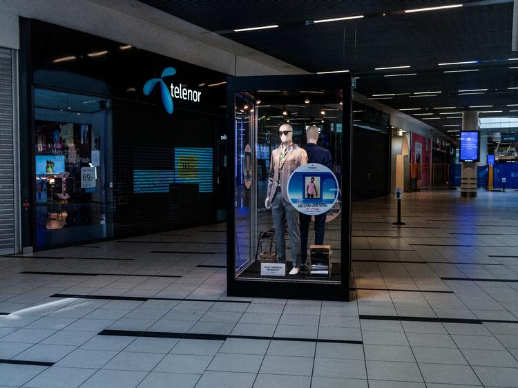 Indkøbscenteret Fields i Ørestad fotograferet under de første nedlukning i foråret 2020. Foto: Mads Nissen/POLFOTO