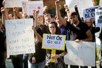 Medarbejdere protesterer mod Googles håndtering af beskyldninger om sexchikane i 2018. Foto: Noah Berger/Ritzau Scanpix