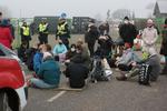 Blokaden foran byggeriet af Fælledby, før den blev opløst af politiet. Bag blokaden stod Extinction Rebellion, en ikke partipolitisk organisation, der kæmper for at beskytte natur og klima. Foto: Frej Pries Schmedes