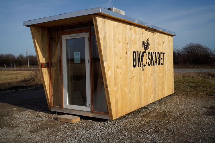 Sådan ser Økoskabet ud. Siden 2019 har første udgave være opsat på Amager. Nu er 20 nye på vej i Storkøbenhavn. Foto: PR