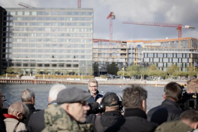 Fra pressemødet 19. oktober sidste år, hvor overborgmester Frank Jensen (S) meddelte sin afgang . Dagen før erkendte han på et pressemøder at have begået seksuelle krænkelser mod flere kvinder.    Foto: Marius Renner/POLFOTO