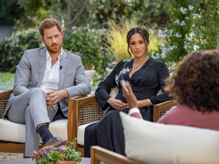 Den 39-årige amerikanske hertuginde talte bl.a. med Oprah Winfrey om kampen med sit mentale helbred - herunder selvmordstanker - i løbet af sin tid i Storbritannien. Foto: Harpo Productions/Ritzau Scanpix
