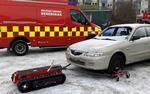 Den særlige robot skal i tilfælde af en brand kunne hive elbiler ud fra parkeringskældre. Foto: Hovedstadens Beredskab