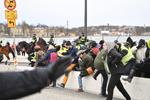 Som i flere andre lande har Sverige også været ramt af demonstrationer mod coronarestriktioner. Billedet er fra Stockholm 6. marts, hvor poltitiet forhindrer demonstranter i at bevæge sig fra Medborgarplatsen mod Gamla Stan. Foto: Henrik Montgomery/TT/Ritzau Scanpix 
