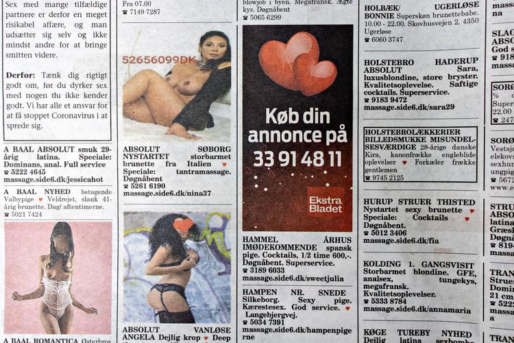 Kortlægningen af antallet af sexsælgere baserer sig blandt andet på en gennemgang af annoncer. Foto: Jesper Houborg/POLFOTO