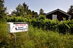     Et sjældent syn i Danmark – et sommerhus til salg. Som regel står skiltet der blot i et par dage. Foto: Søren Schnoor/POLFOTO
