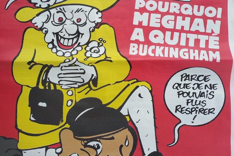 Sådan så forsiden af det seneste nummer af det franske satiremagasin Charlie Hebdo ud. Til stor opstandelse i Storbritannien og på sociale medier. Foto: /Ritzau Scanpix