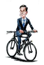 Hollands Mark Rutte kan køre til flere sider. Tegning: Roald Als Foto: Roald Als/POLITIKEN