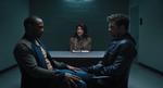 Falcon (Anthony Mackie) og James 'Bucky' Barnes (Sebastian Stan) bearbejder deres privatliv og helterolle hos psykologen i den nye  lovende Disney+-serie, 'The Falcon and the Winter Soldier'. Foto: Disney/Marvel Studios