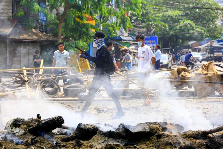   FN og USA fordømmer lørdag på det kraftigste militærstyret i Myanmar, efter at et stort antal personer lørdag blev dræbt af sikkerhedsstyrker på en af de blodigste dage siden militærkuppet 1. februar. Foto: Handout/Ritzau Scanpix