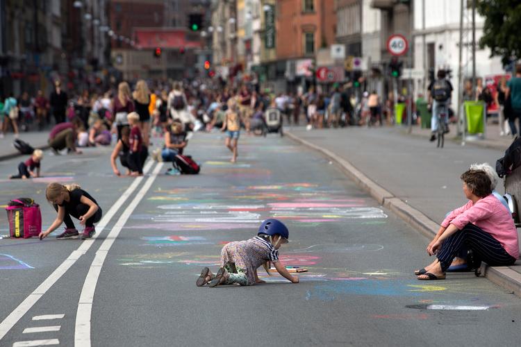 Nørrebrogade i København har flere gange været lukket for biltrafik. Her i 2015. Arkivfoto: Finn Frandsen Foto: Finn Frandsen/POLFOTO
