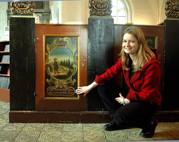     Rikke Ilsted Kristiansen   er her i gang i Klosterkirken i Horsens.  Klosterkriken i Horsens. Foto Klaus Gottfredsen.  Foto: Klaus Gottfredsen