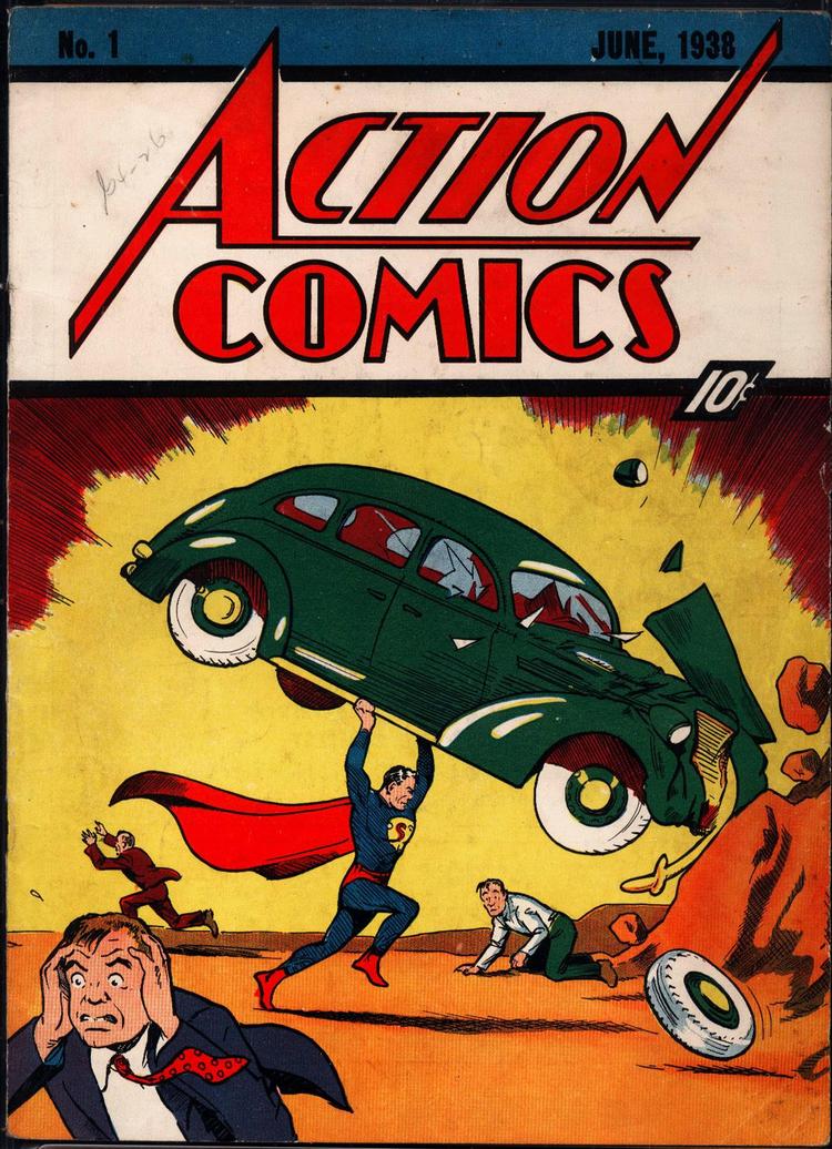 Superman blev 'opfundet' i 1933, men først i 1938 blev han trykt i en tegneserie  nemlig ’Action Comics #1’.  Foto: /Ritzau Scanpix