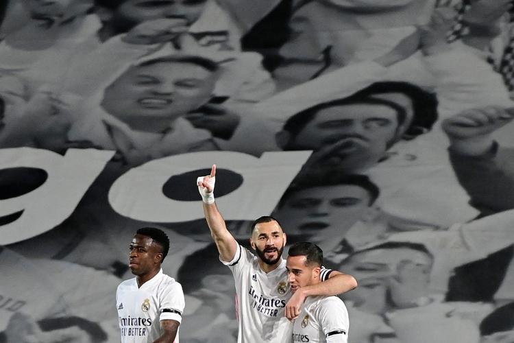 Franske Karim Benzema viste klassen og scorede kampens første mål. Foto: Javier Soriano/Ritzau Scanpix