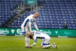 Anfører Carlos Zeca tilbad Kamil Wilczek, efter at den polske angriber havde scoret sit andet mål i FCK's sejr på 3-1 over ærkerivalen Brøndby. Foto: Jens Dresling/POLFOTO