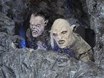 Der findes ikke still-billeder fra 'Khraniteli', derfor ses her et par orker fra Tolkien-museet i Schweiz. Latexmaskearbejdet her er noget bedre end i filmen, der dog er nok så charmerende alligevel. Arkivfoto Thomas Burmeister/Ritzau Scanpix