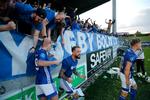 Når Lyngby onsdag tager imod SønderjyskE i Superligaen, kan klubbens fans igen støtte deres hold. Gæsterne kan dog stadig ikke tage deres fans med. Foto: Jens Dresling/POLFOTO