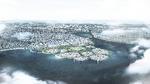 Hvidovre Kommune markedsfører de ni nye, kunstige øer som et grønt projekt, men langt hovedparten af medarbejderne skal køre i bil til jobbet.  Illustration Urban Power