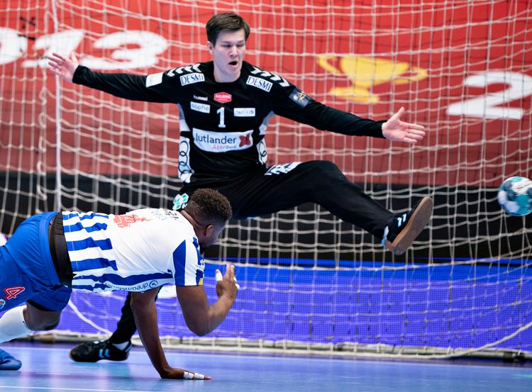 Aalborg Håndbold med Simon Gade i målet har spillet sig frem til kvartfinalerne i Champions League. Foto: Henning Bagger/Ritzau Scanpix