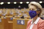 På EU-parlamentsmøde taler Ursula von der Leyen for første gang åbent om, hvad hun tænkte under "stolelegen" i Tyrkiet. Foto: Olivier Matthys/Ritzau Scanpix