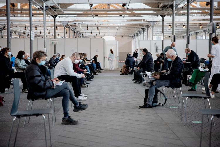 Vaccinationscenteret i I Øksnehallen i København i februar.  Foto: Valdemar Ren