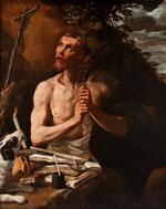 Maleriet ’St Dominic in Penitence’ (1618) af den spanske kunstmaler Luis Tristán. Den religiøse alvor er ikke til at tage fejl af. Men vent; er det en joint, den hund har i munden? Foto: Wikimedia Commons
