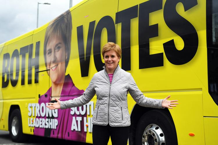 Skotlands Første Minister Nicola Sturgeon og leder af Skotlands National Parti.  Foto: Andy Buchanan/Ritzau Scanpix