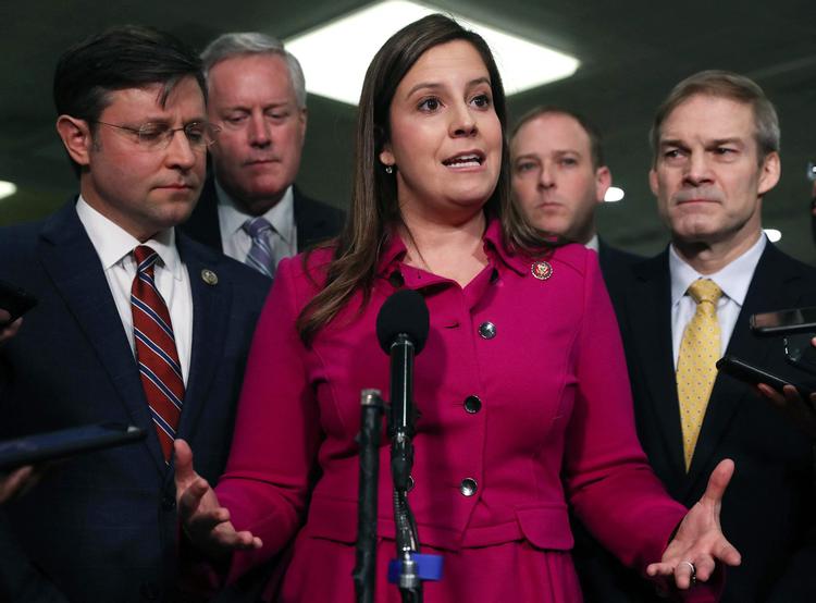 Elise Stefanik repræsenterer et distrikt i delstaten New York i Repræsentanternes Hus. Nu stiller hun op til posten som den tredje højest rangerede republikaner i Repræsentanternes Hus.  Foto: Mark Wilson/Ritzau Scanpix
