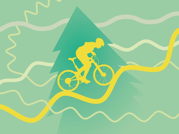 Mountainbike fortsætter med at være i rivende udvikling herhjemme og de danske spor bliver flere og flere, og bedre og bedre. Illustration: Jens B. Mørch 