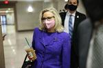 WASHINGTON, DC - MAY 12: Rep. Liz Cheney (R-WY) arrives for a House caucus meeting where her fellow Republicans will decide whether to remove her as Conference Chair, at the U.S. Capitol on on May 12, 2021 in Washington, DC. GOP members will decide whether to remove Conference Chair Liz Cheney (R-WY) from her leadership position after she became a target for former President Donald Trump and his followers in the House as she has continually expressed the need for the Republican Party to separate themselves from Trump over his role in the January 6 attack on the Capitol. Kevin Dietsch/Getty Images/AFP == FOR NEWSPAPERS, INTERNET, TELCOS &amp; TELEVISION USE ONLY == Foto: Kevin Dietsch/Ritzau Scanpix