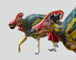 Sådan menes dinosauren Tlatolophus galorum at have set ud ifølge mexicanske forskere. Foto: Inah/Ritzau Scanpix