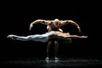 Som Neumeiers menneskelige hovedfigur danser Jonathan Chmelensky (stående) i tæt samspil med sin skytsånd (på billedet dog Jón Axel Fransson og ikke Ryan Tomash som i den anmeldte forestilling). Foto: Henrik Stenberg