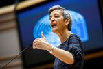»Det er uacceptabelt«, siger Margrethe Vestager om storbankers hemmelige koordination under finanskrisen. Foto: Pool/Ritzau Scanpix