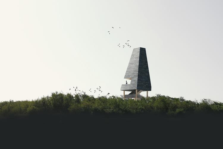 Sådan skal det nye udkigstårn på Amager Fælled se ud. Foto: LYTT Architecture  +  ADEPT